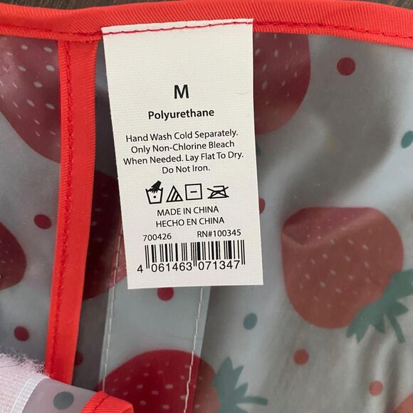 Adorable Red Clear Strawberry Dog Puppy Raincoat / Rain Jacket Size M - Picture 3 of 5